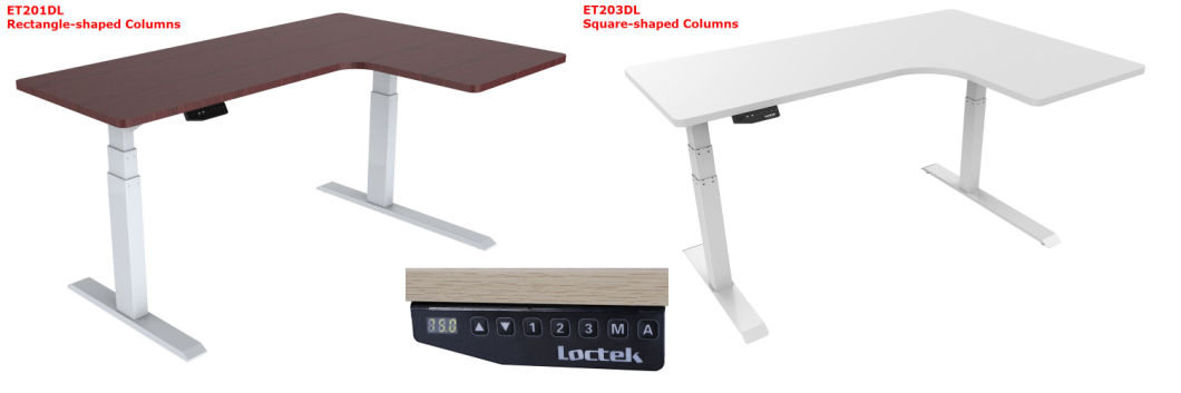 Loctek Et203dl Electric Corner L Shape Height Adjustable Standing Table