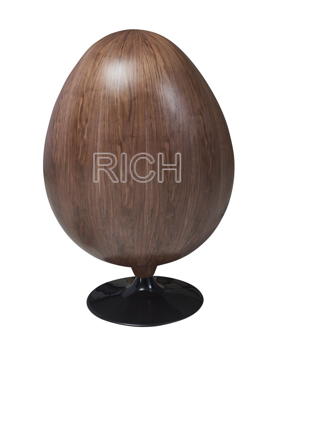 Buy Modern Round Fiberglass Egg Pod Lounge Wood Veneer Chair