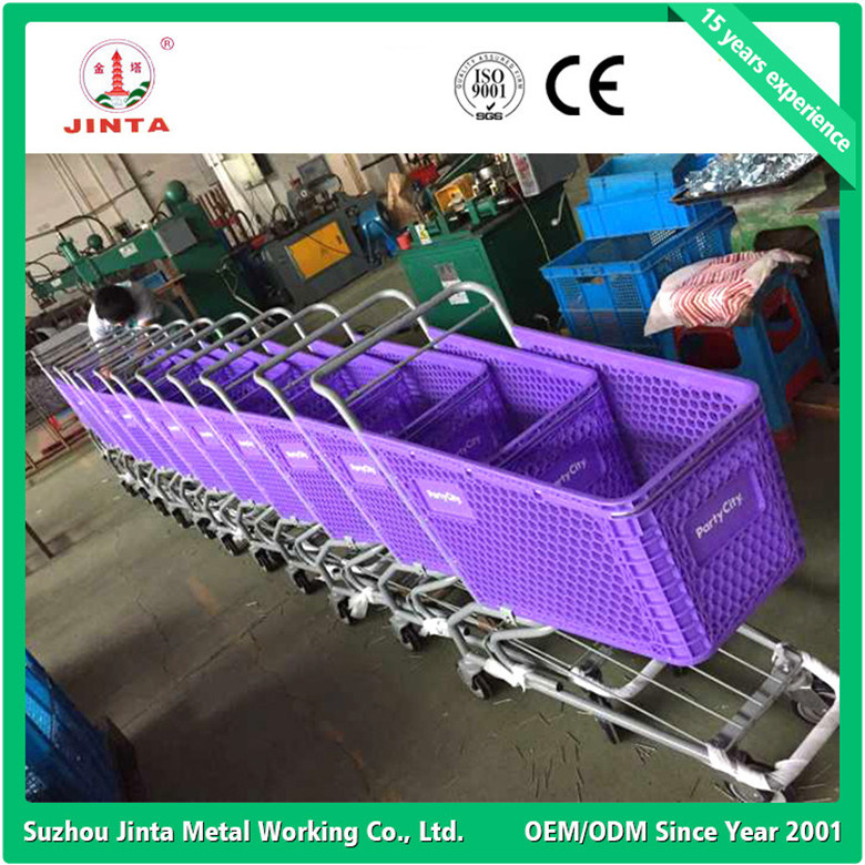 Top Quality Pure Plastic Supermarket Shopping Trolley (JT-E02)