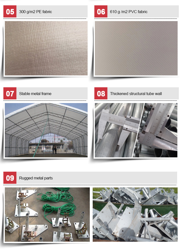 Factory Direct PVC/PE Fabric Customized Storage Warehouse Tent