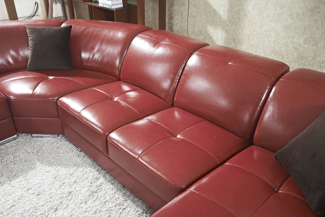 Modern Leisure Leather Corner Sectional Living Room Sofa