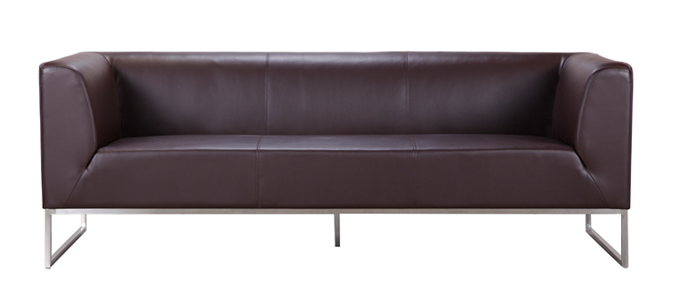 Wholesale Meeting Room Leather Office Sofa with Stainless Steel Frame Base