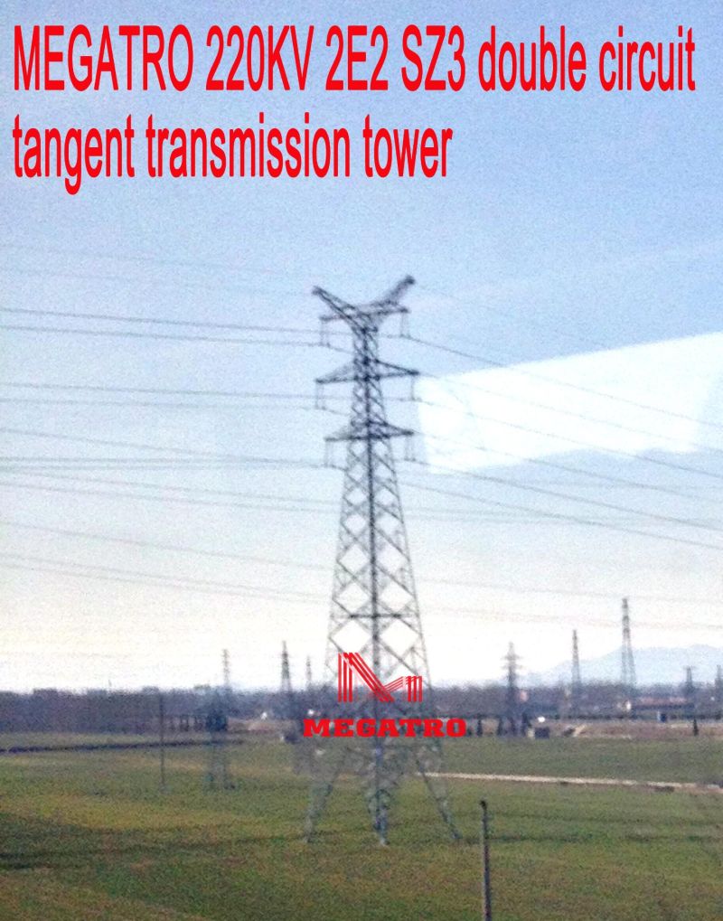 Megatro 220kv 2e2 Sz3 Double Circuit Tangent Transmission Tower