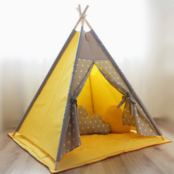 Playhouse Tent Tipi Teepee Kids Tent, Kids Camping Tipi Tent for Children