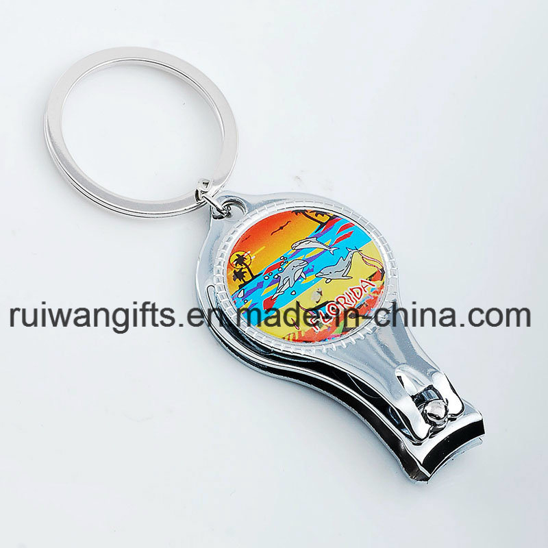 Multi Function Metal Nail Clipper Bottle Opener Keychain, Portable Nail Cutter Keyring Bottle Opener