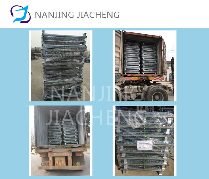 Stacking and Foldable Storage Metal Container with Wheels