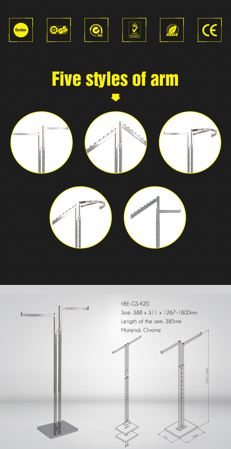 Clothes Store Display Rack Garment Rail