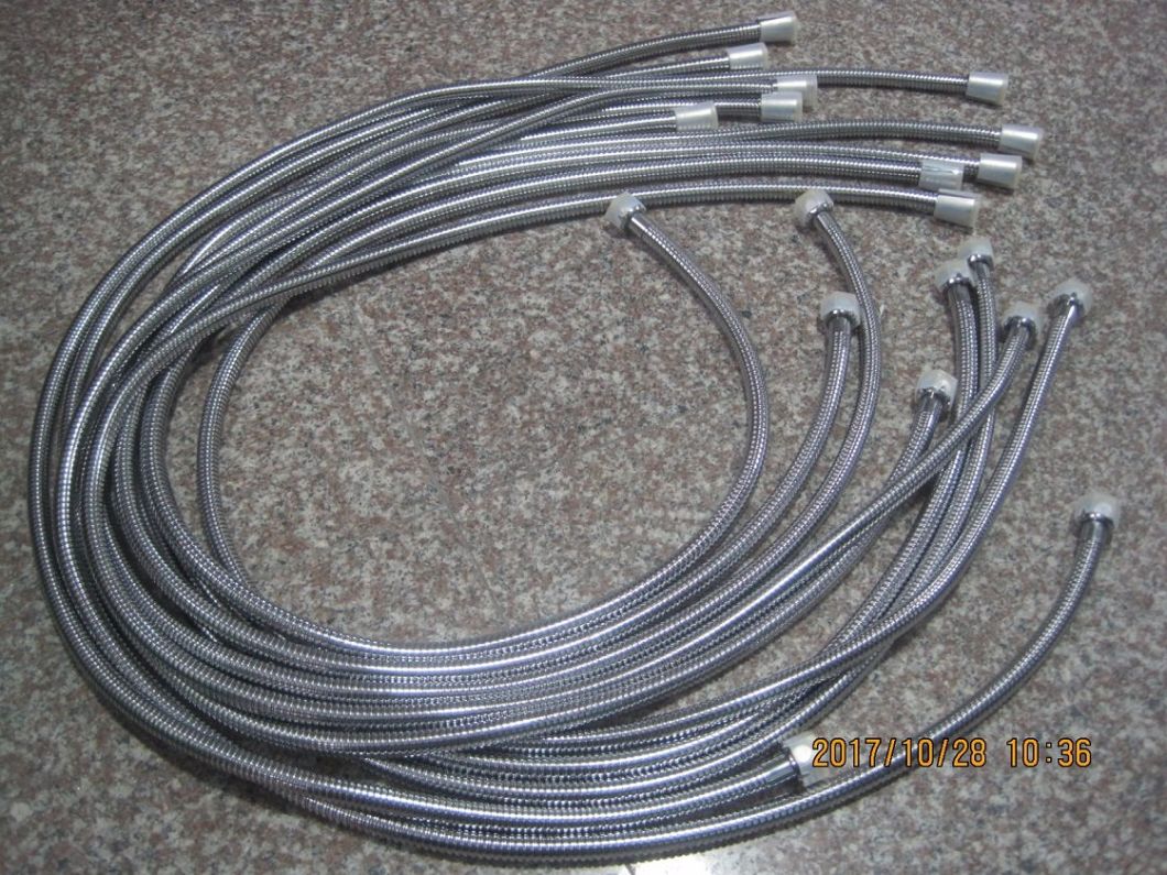 Stainless Steel Double Locked Flexible Shower Pipe, 1.5m Length, EPDM, Brass Nut, Chromed Finish, Acs Certificate