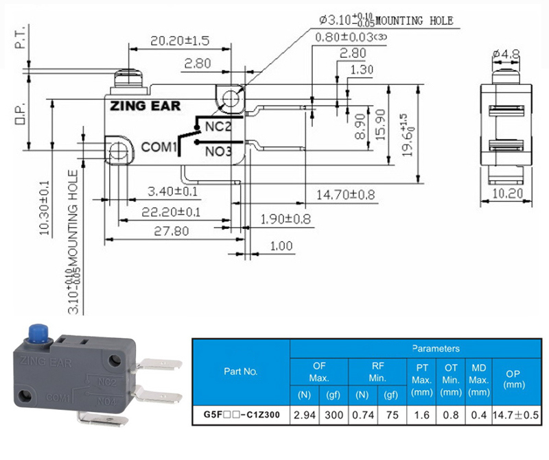 Factory Supply Micro Power Tool Switch, Pressure Switch for Wall