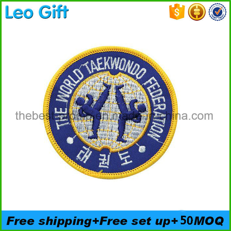 Free Shipping Custom Dye Sublimation Printing Embroidery Patch with Iron on Backing