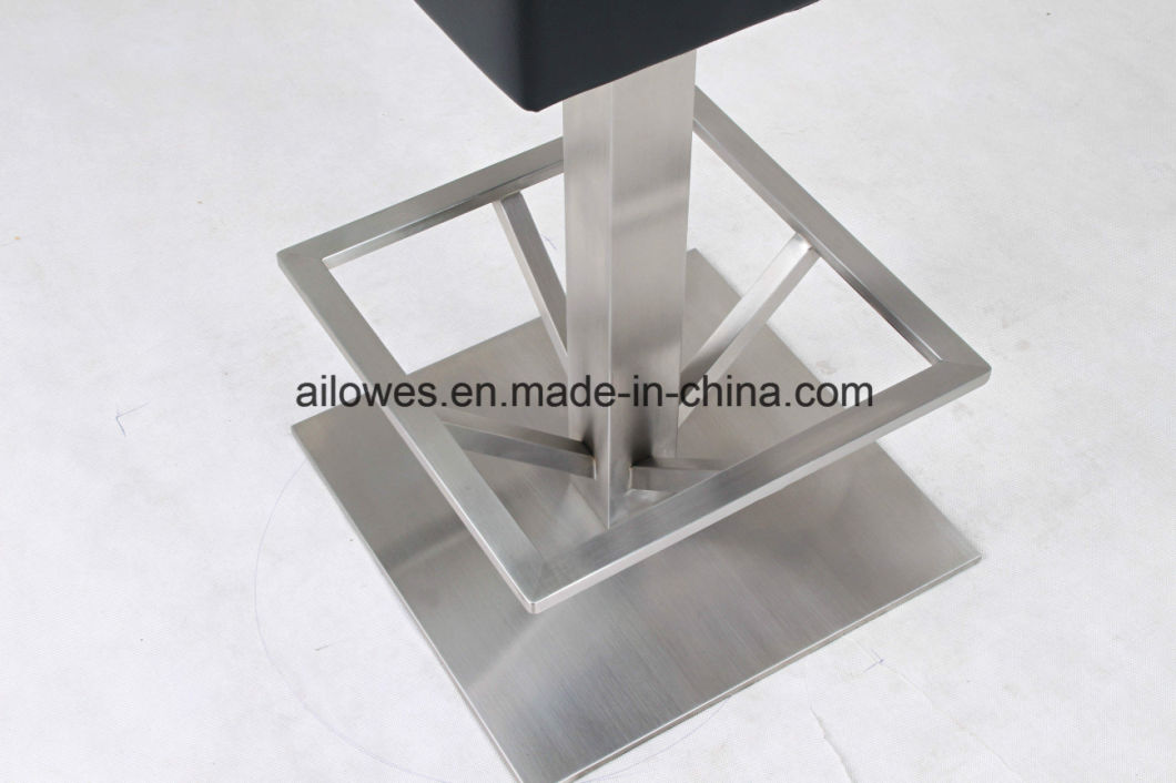 Stainless Steel Square Bar Stool Chair with Footrest Covers