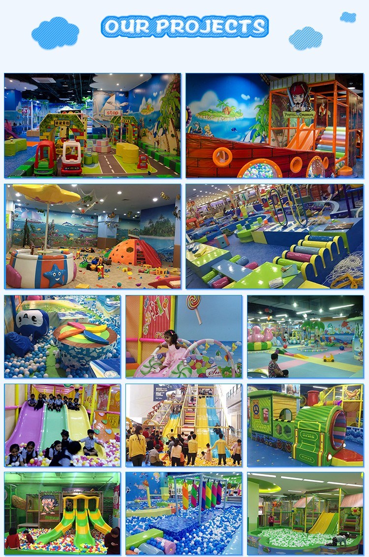 Large Indoor Multifunctional Plastic Slide Trampoline Electrical Toy Soft Playground Amusement Park