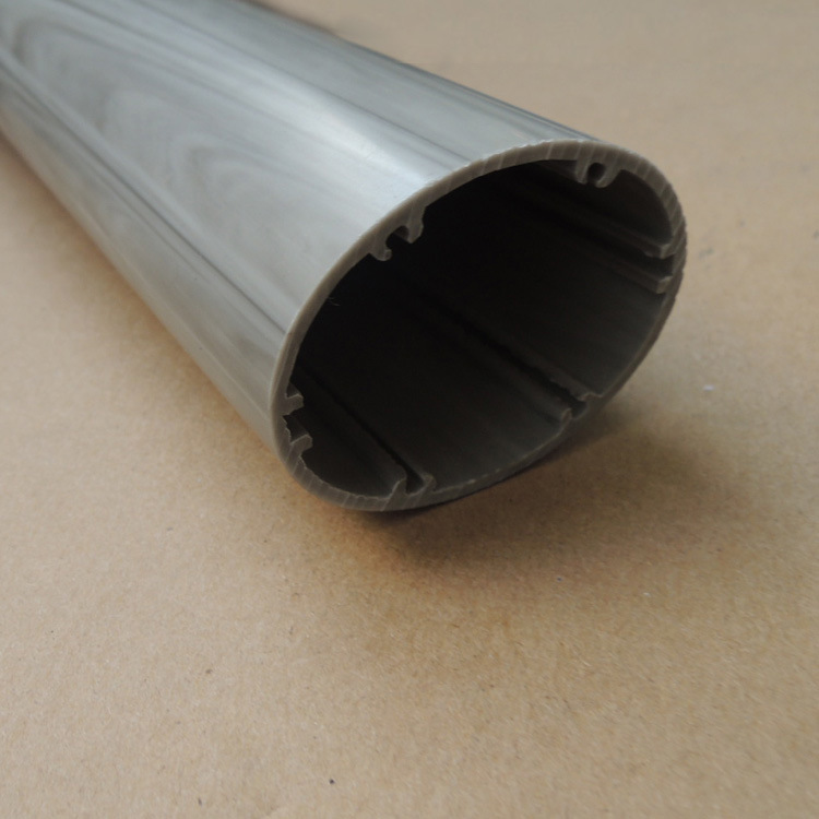 Plastic Extruded Grey Wood Grain PVC Round Tube