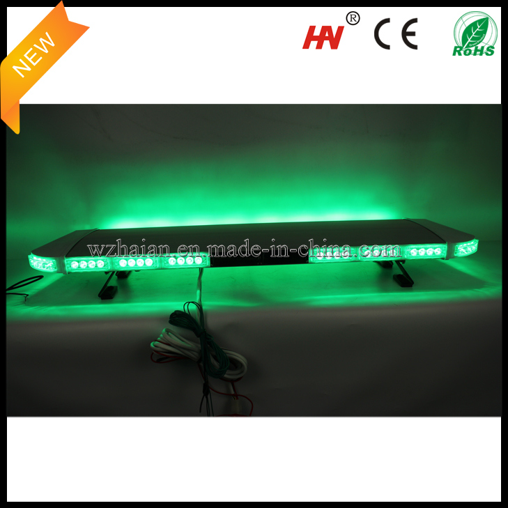 Green LED Emergency Warning Lightbar in Silver Aluminum Dome