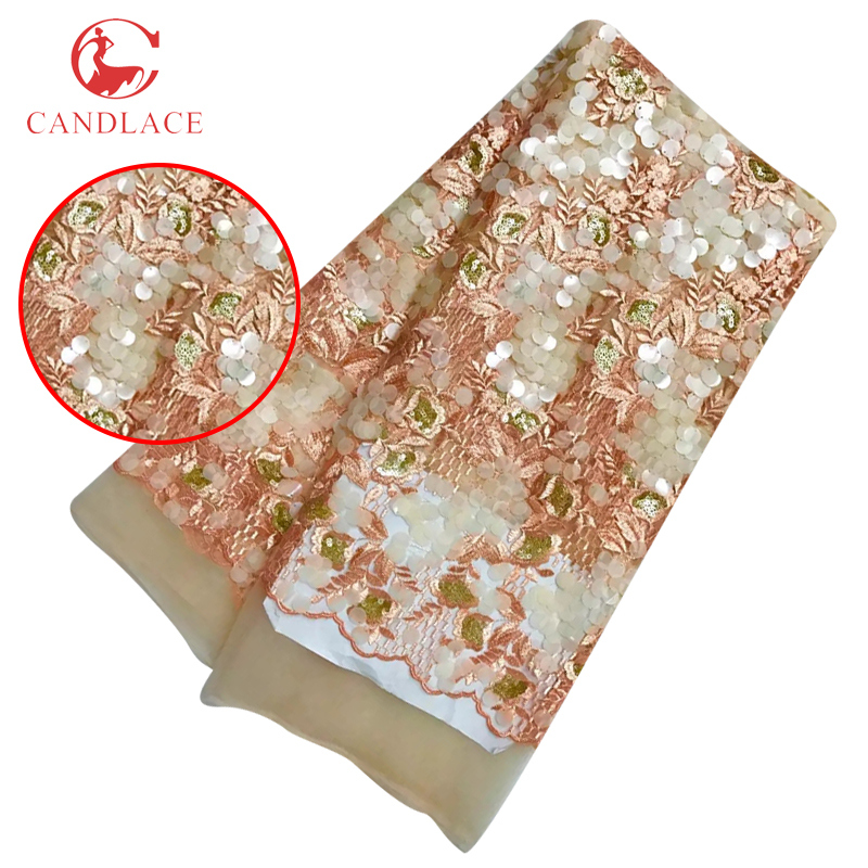 New Fashion Sequence 3D Flower French Tulle Lace for Wedding Lace
