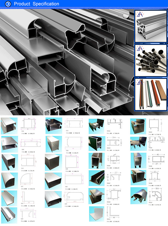 Construction Windows and Doors Aluminium Extrusion Profile