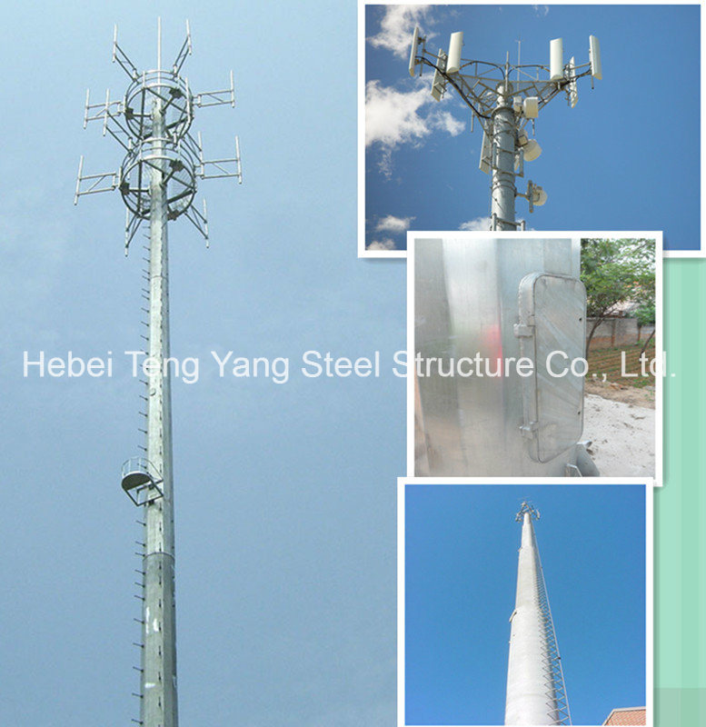 Hot DIP Galvanized Tubular Steel Poles Telecom Monopole Tower