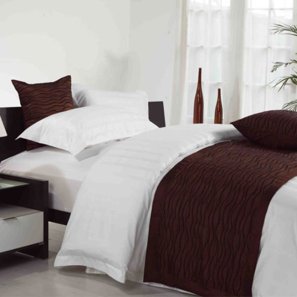 Hotel Linen 30mm Stripe White Cotton Single Bedding Sets