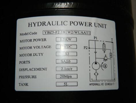 12V DC Single Acting Hydraulic Power Unit, Power up and Gravity Down