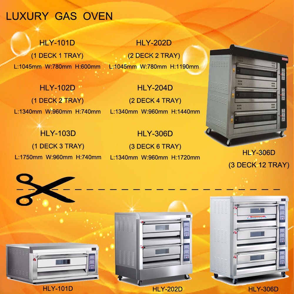 Luxury 3 Deck 6 Tray Gas Oven From Factory (since 1979)