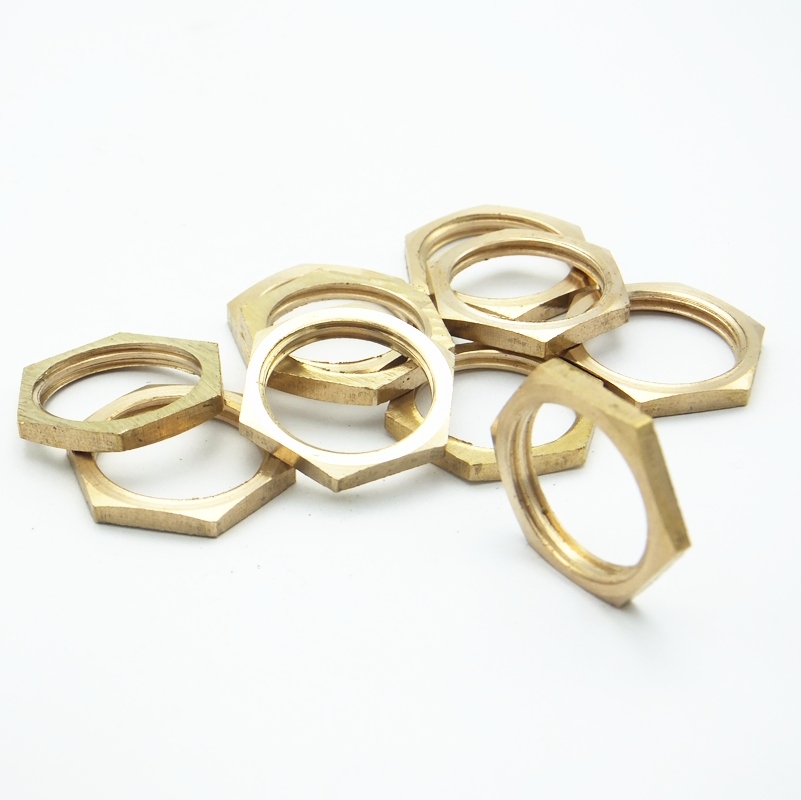 10PCS Brass Hex Lock Nuts Pipe Fitting 1/2