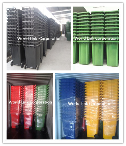 HDPE Wheeled Trash Roll Container for Cleaning