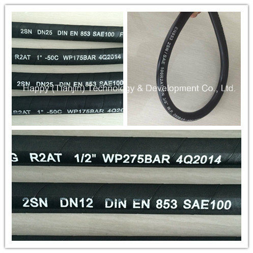 R2/2sn Two Wire Braided Rubber High Pressure Hydraulic Rubber Oil Hose