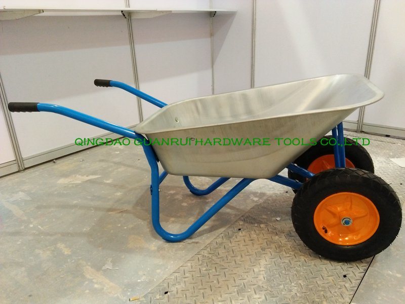 Two Wheels Galvanized Tray Heavy Duty Construction Wheelbarrow Wb5009d