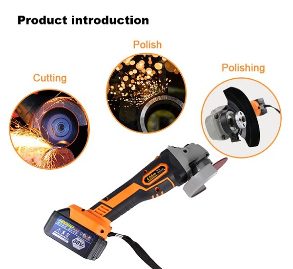 High Quality Power Tools 18V Li-ion Cordless 115mm Angle Grinder with Battery & Charger