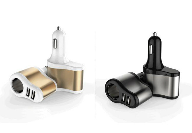 Dual USB Sockets Car Cigarette Lighter Socket Adapter