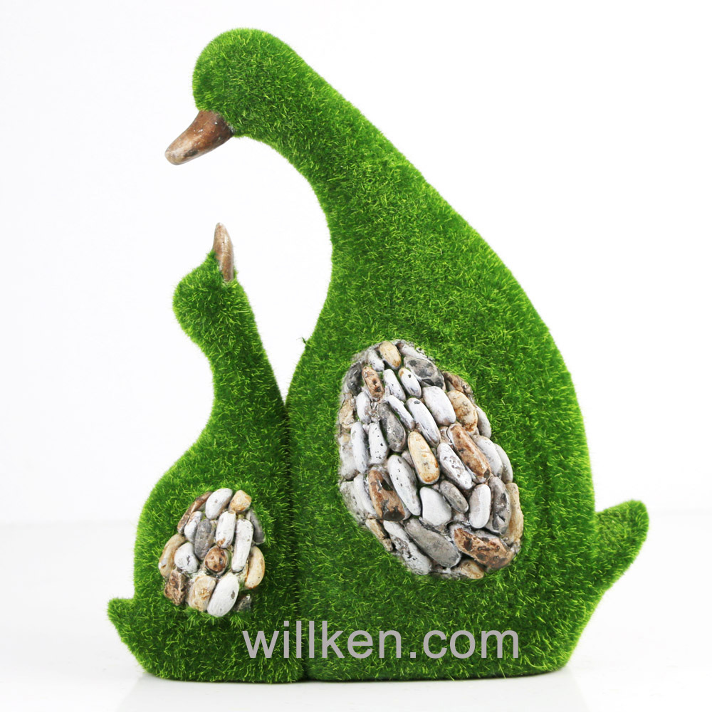 New Creativity Home Decoration Flocked Cute Duck Statue for Sale