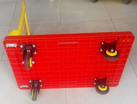 200kg Red Platform Hand Truck Noiseless Folding Trolley