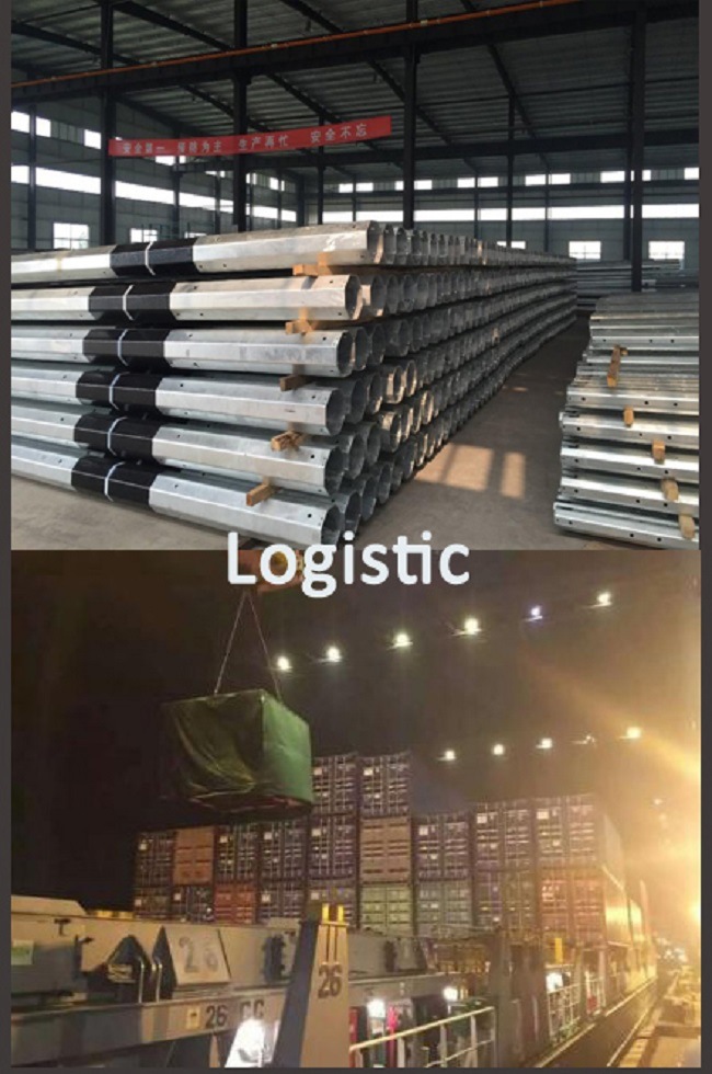 Low Voltage 12m Galvanizing Electric Poles