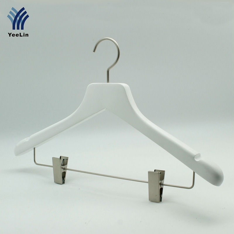 Women Suit Hanger, Women Hanger, Bamboo Hanger with Trousers Clips