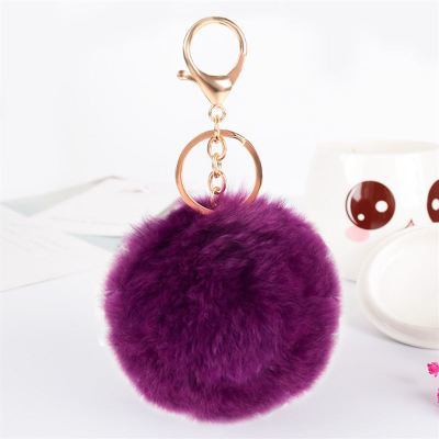 Rabbit Fur Tail Colorful Fox Tail Fur Keychain/Keychain Poms