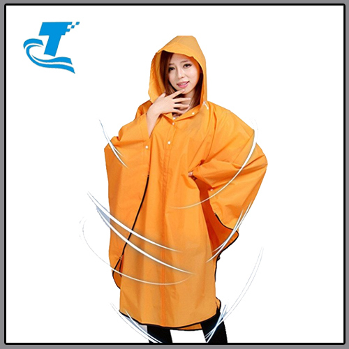 Unisex's Pure Color Hooded Waterproof Rain Poncho