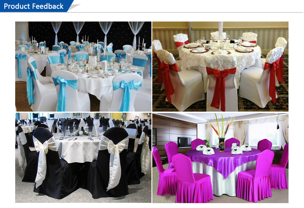Satin Universal Polyester Banquet Damask Jacquard Plain Dyed Cheap Wholesale Wedding Chair Cover