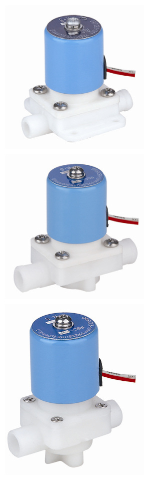 2 Way White Body Quick Ftting Plastic RO Machine Solenoid Valve