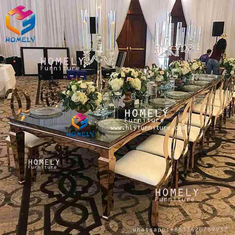 Hotel Furniture Dining Room Half-Moon Round Stainless Steel Dining Table
