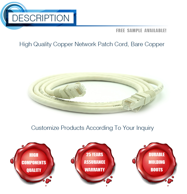 Customized UTP CAT6 Data Patch Cord for FTTX