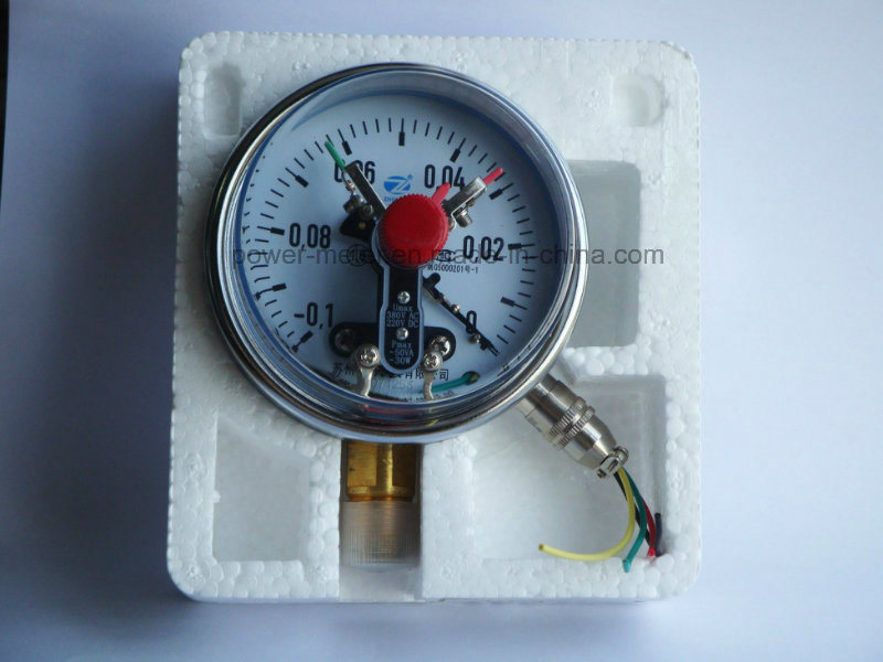 Ynxc100 100mm Vacuum Gauge Manometer with Electric Contact Ss Case Brass Internals Bottom