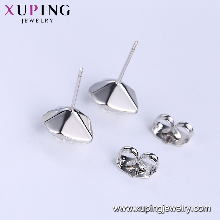 Xuping Aretes, Heart Stud White Gold Ladies Earrings Designs Pictures for Girls Crystals From Swarovski