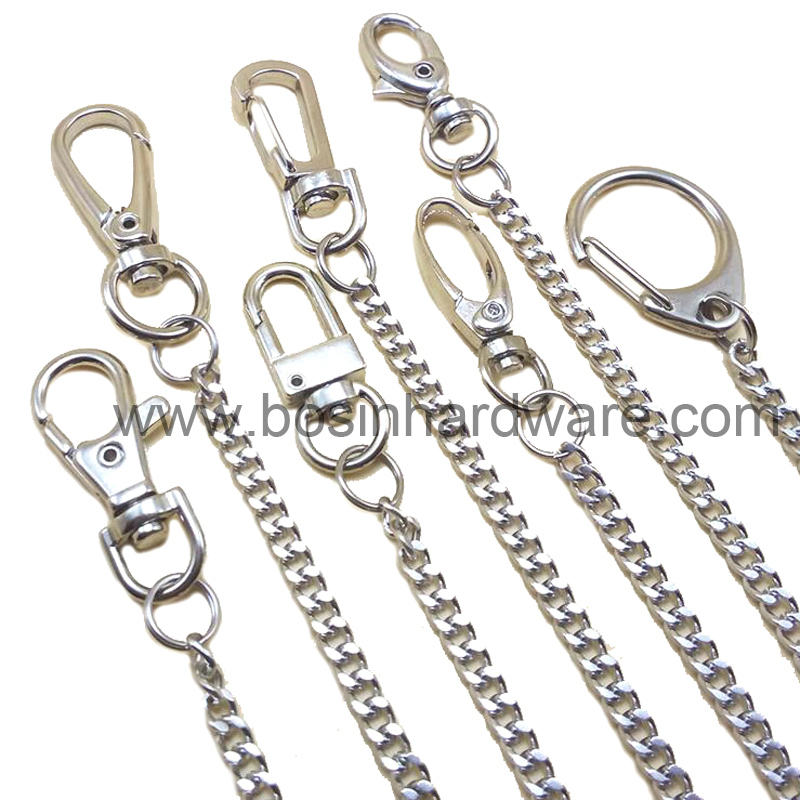 Metal Split Key Ring with Chain & Screw