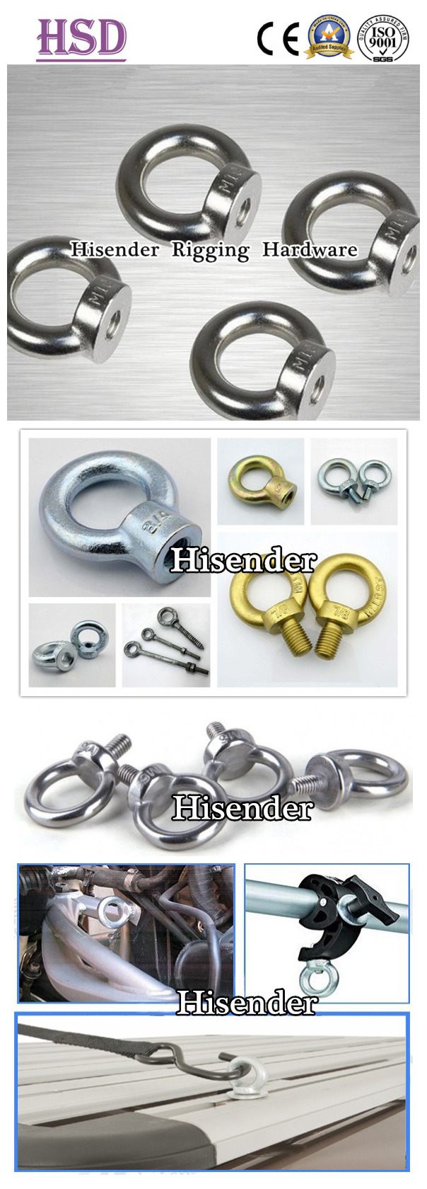 Stainless Steel304/316 DIN582 Eye Nut of Rigging Hardware