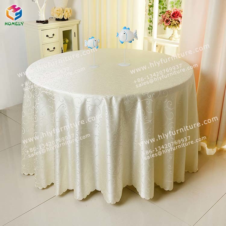 Hotel Banquet Cotton Party White Wedding Round Table Cloth for Event