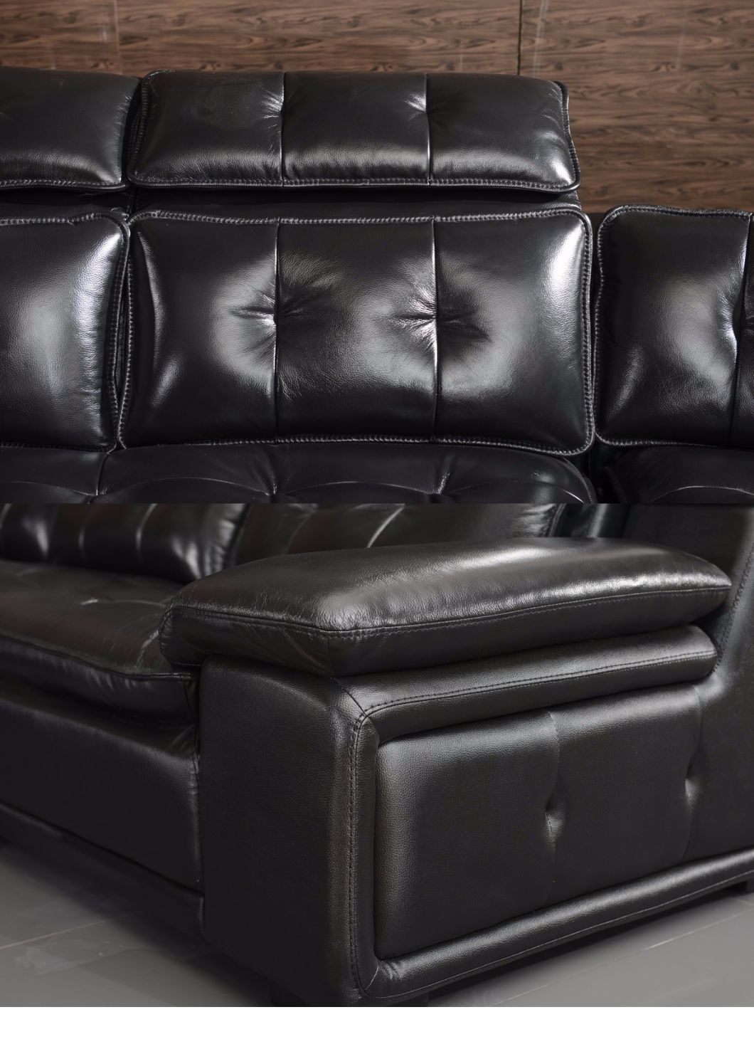 Best Quality U Shape Wholesale Price Genuine Leather Sofa (962)