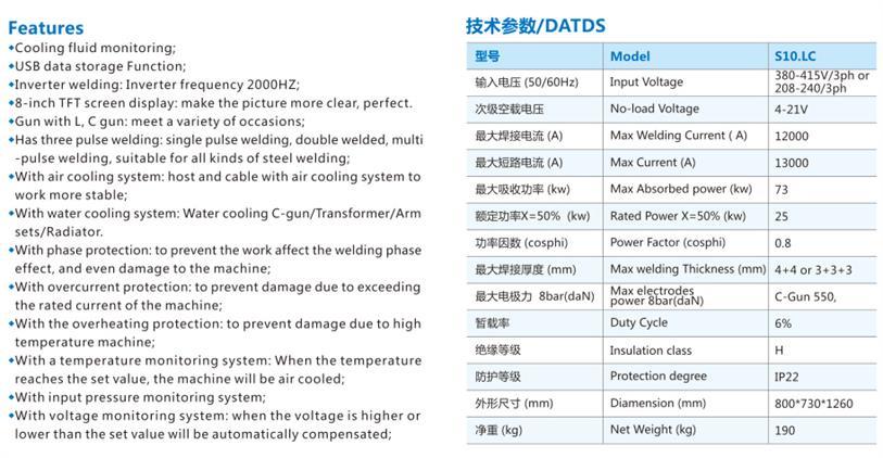 14000A Inverter IGBT Spot Welding Machine for Auto Repair with Cl Gun