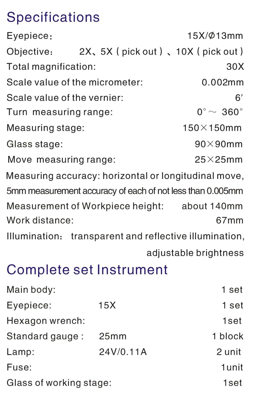 Xgj-1 Precision Optical Measuring Small Model Toolmaker's Microscope