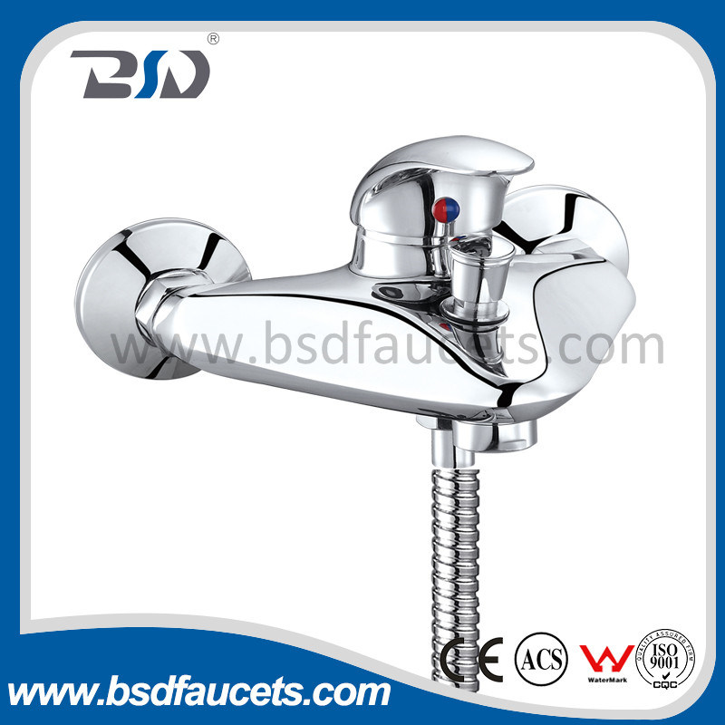 Zinc Handle Brass Wall Mounted Bathtub Bath Shower Mixer Faucet