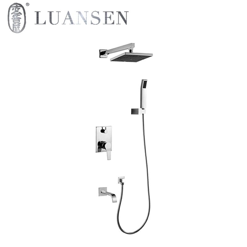 Luxury Concealed Wall Mounted 2 Functions Hand Shower Mixer Faucet